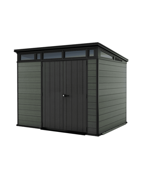 Keter 9’x 7′ Cortina Heavy Duty Plastic Pent Shed – Green