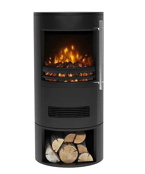 Be Modern Orba 2kW Matt Black Electric Stove (H)850mm (W)410mm